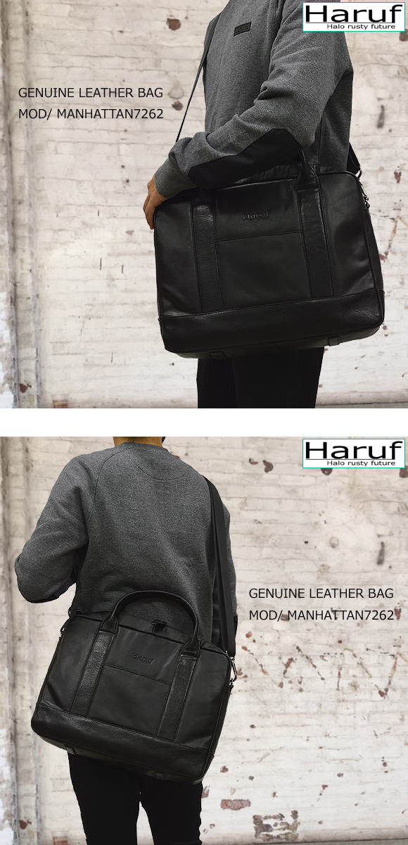 Haruf レザーショルダーバッグ レザーバッグ ビジネスバッグ