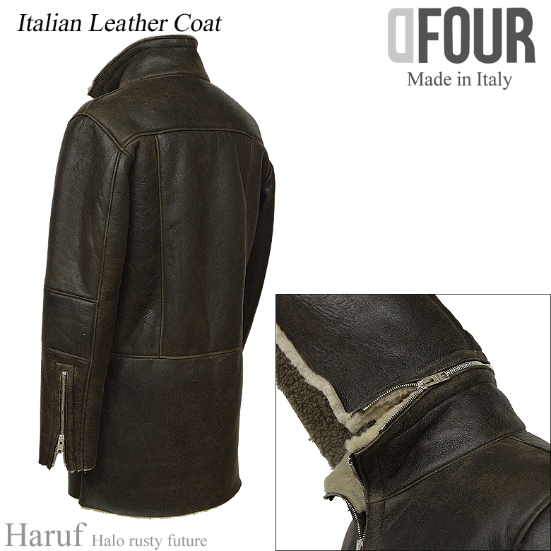 人気ブランドの イタリア購入 ムートンジャケット 木こり 100%本皮 