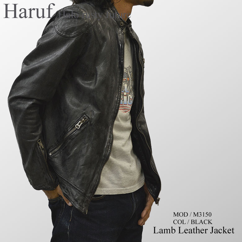 美品【vintage】羊革 本革 ラムレザーシングルライダースジャケット 黒 M vintage】アメリカ産羊革 ラムレザーシングルライダース