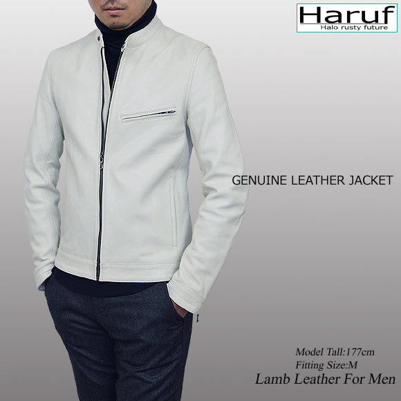 本革 ライダースジャケット ホワイト 白 メンズ RS2IVO