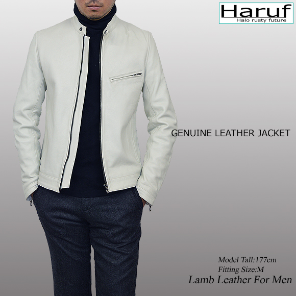 本革 ライダースジャケット ホワイト 白 メンズ RS2IVO