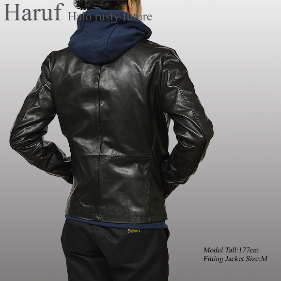 Haruf 本革 レザージャケット ライダースジャケット メンズ 革ジャン